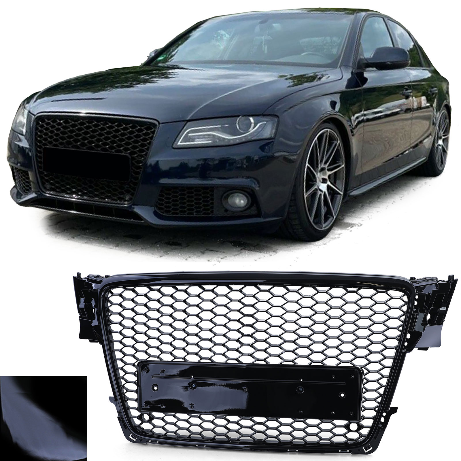 Audi A4 B8 8K 2007-2011 Griglia Anteriore RS4 Nero Lucido